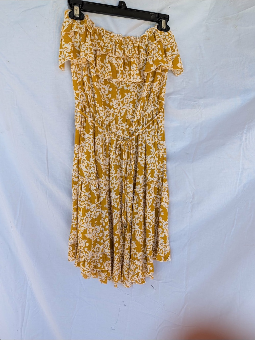 Simplee Apparel Yellow & White Floral Off-Shoulder Mini Dress